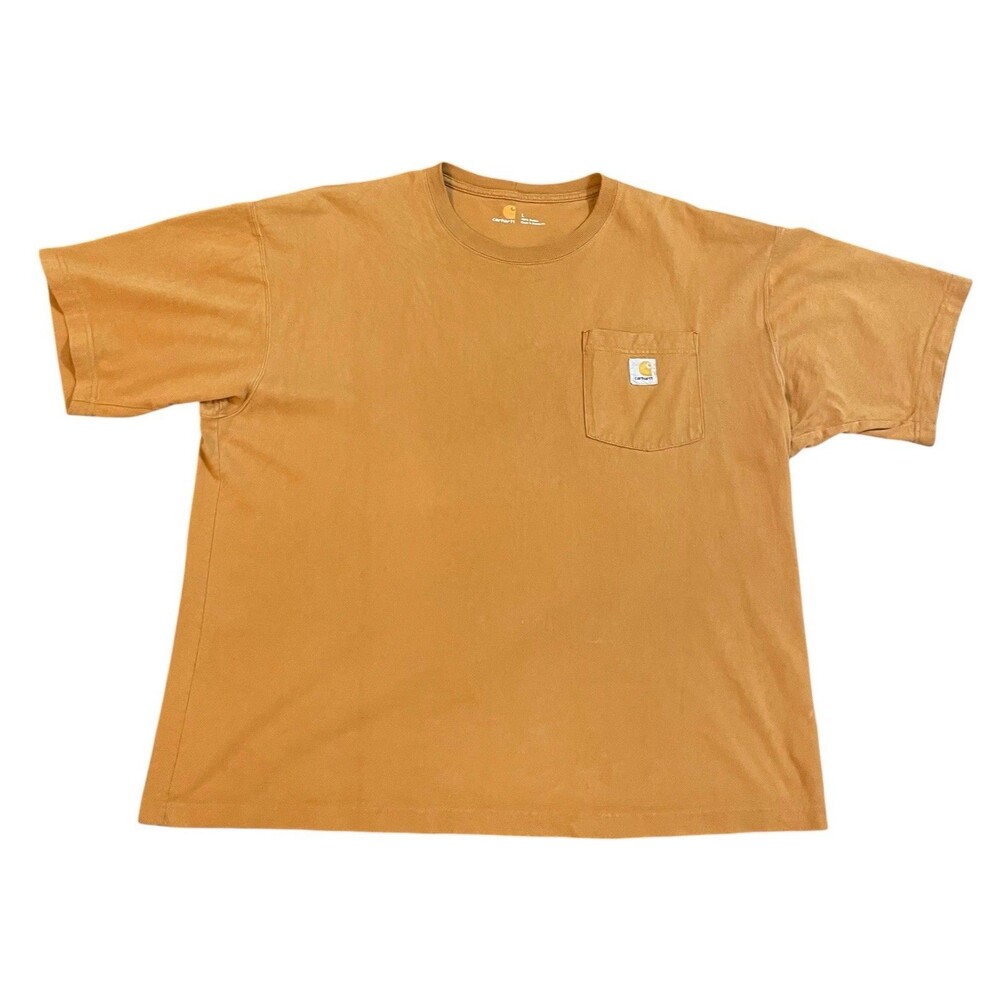 Carhartt Men’s Heavyweight Cotton Pocket Tee Shirt In Brown Size Large Workwear